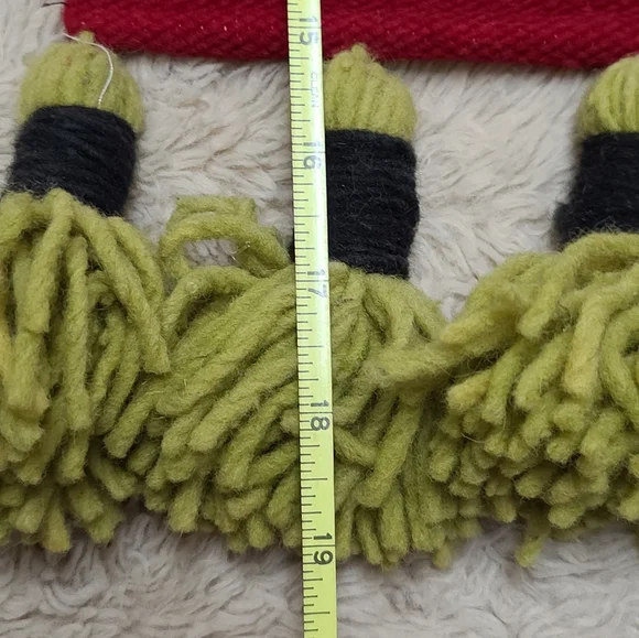Vintage Wool Colorful Woven Wall Hanging with Tassels - Picture 2 of 5